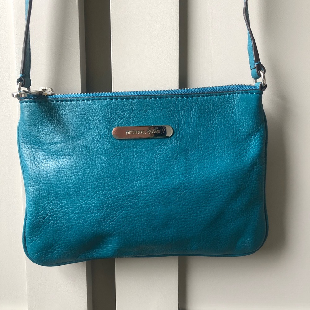 Michael Kors Teal Leather Crossbody Bag